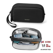 Electronic Organizer Travel Case, Water Resistant Dual Medium Black
