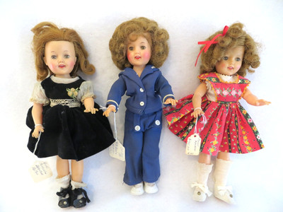 Vintage 1957-58 Ideal SHIRLEY TEMPLE Dolls Vinyl ST-12 - in Navy Tagged ST Dress