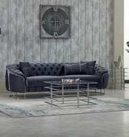 Polstersofa Couch Dreisitzer Sofa 3 Sitzer Stoffsofa Grau Luxus Sofas