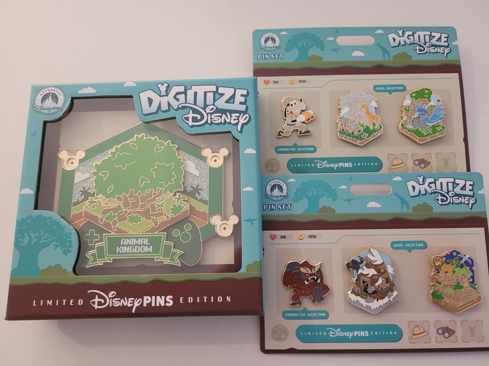 2026 Disney World Parks Digitize Animal Kingdom Jumbo 7 Pin Set LE 3000