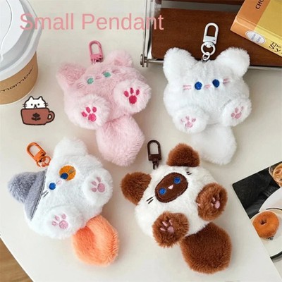 Cute Plush Cat Doll Keychain Pendant Rabbit Fur Backpack Bag Charm Gift