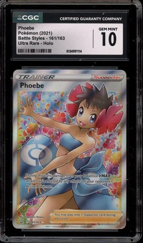 Pokemon Phoebe Battle Styles Ultra Rare #161 CGC 10 Gem Mint