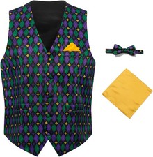 Mardi Gras Vest Kit for Men,Adult Medium, Diamond