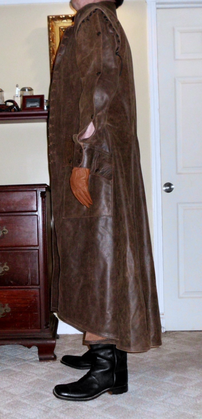 Ravenswood Brown Leather long Coat Size Large. LA… - image 16