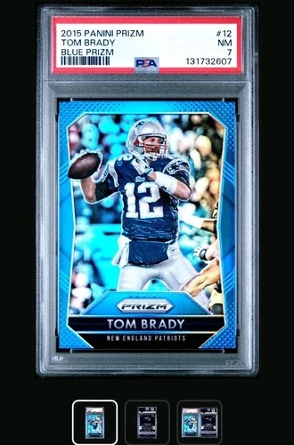 2015 Panini Prizm Tom Brady #12 Blue Prizm PSA 7 NM Low POPULATION