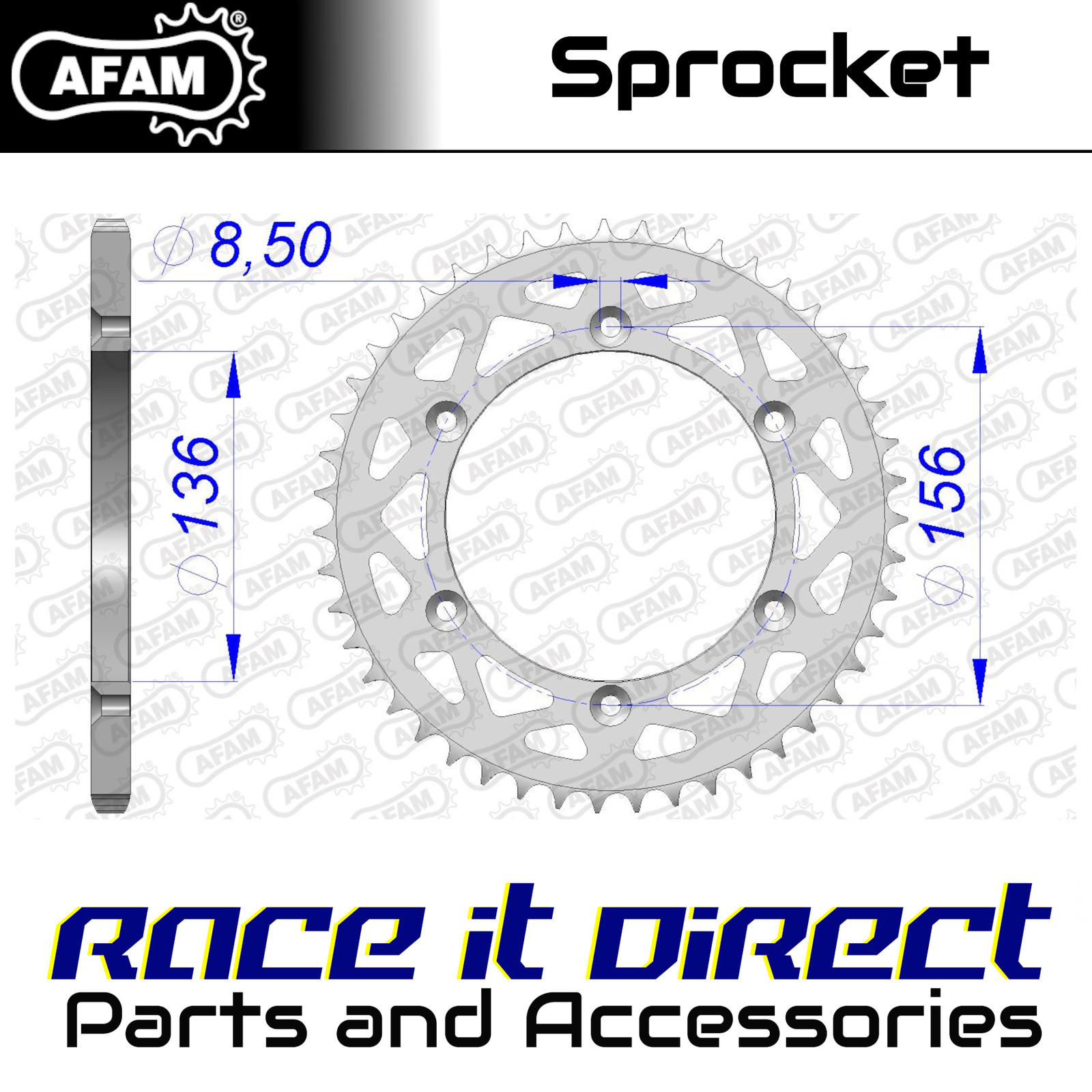 Sprocket for HM-HONDA CRM 125 RR Derapage Competition 2011-2016 49T Rear AFAM