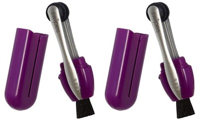 Calabria Cleans 2 PACK Compact Eyeglass/Sunglasses Eye Glasses Cleaner in Purple