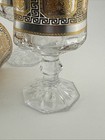 Vintage Gold Greek Key Wine Glasses Set 5 Pedestal Goblets Barware — photo 7