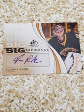 Upper Deck SP Game Used Edition Significance Autograph Tuukka Rask /50 Bruins