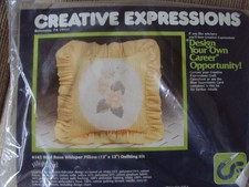 Vintage NEW Creative Expressions 4142 Wild Rose Whisper Pillow Quilting Kit SEAL