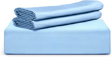 Soft Cooling King Size Bamboo Duvet Cover Set, 3 Pieces, Sky Blue