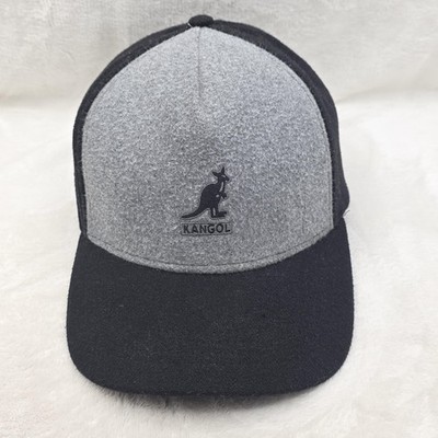 Kangol Hat Cap Strap Back Mens One Size Gray Black Wool Streetwear Minimalist