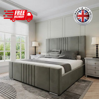 Ottoman Storage Gas Lift Up Double & King Size Bed Frame, Majestic Panelled Bed
