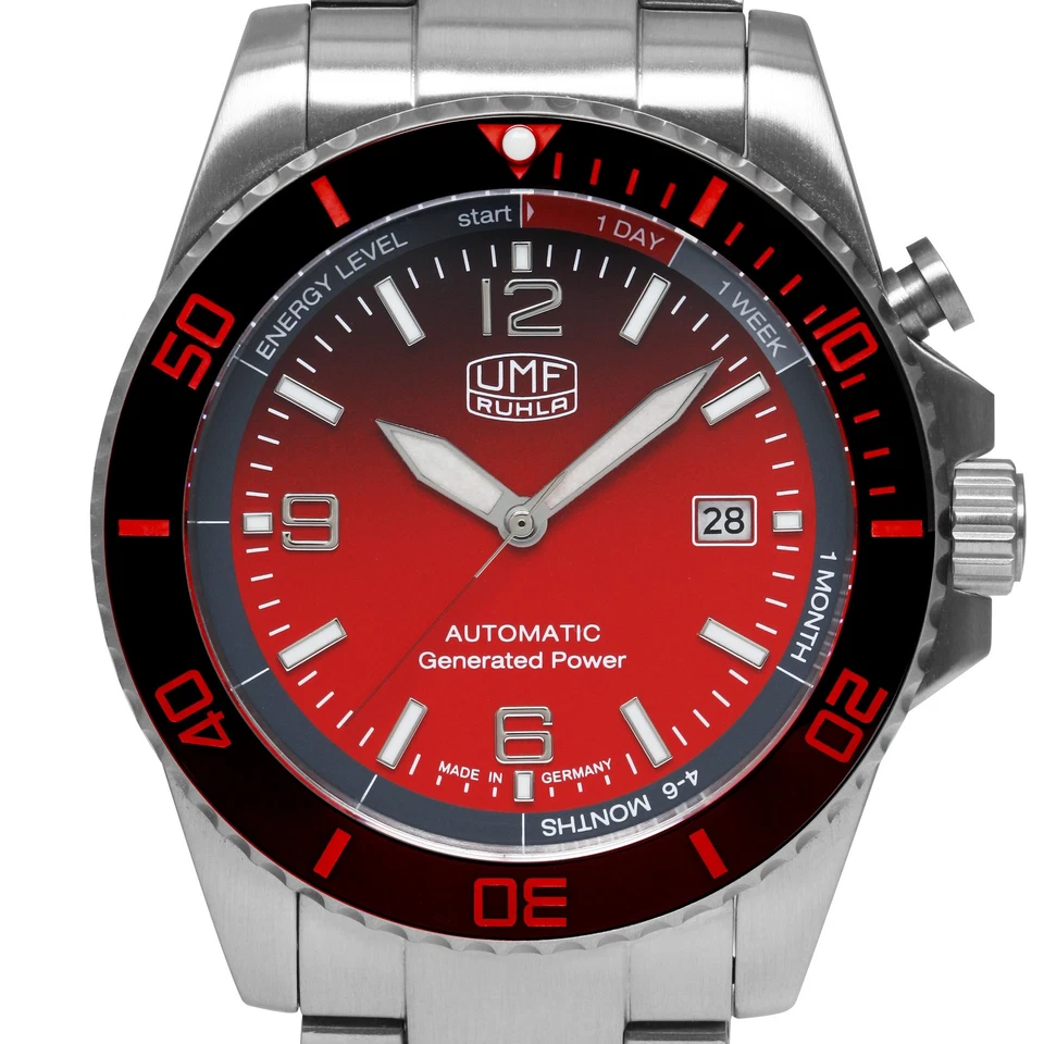 Umf Ruhla 3517 1/12 ft-5 automático cinético, reloj cristal zafiro, 1 21/32 pulgadas Foto 2 de 4