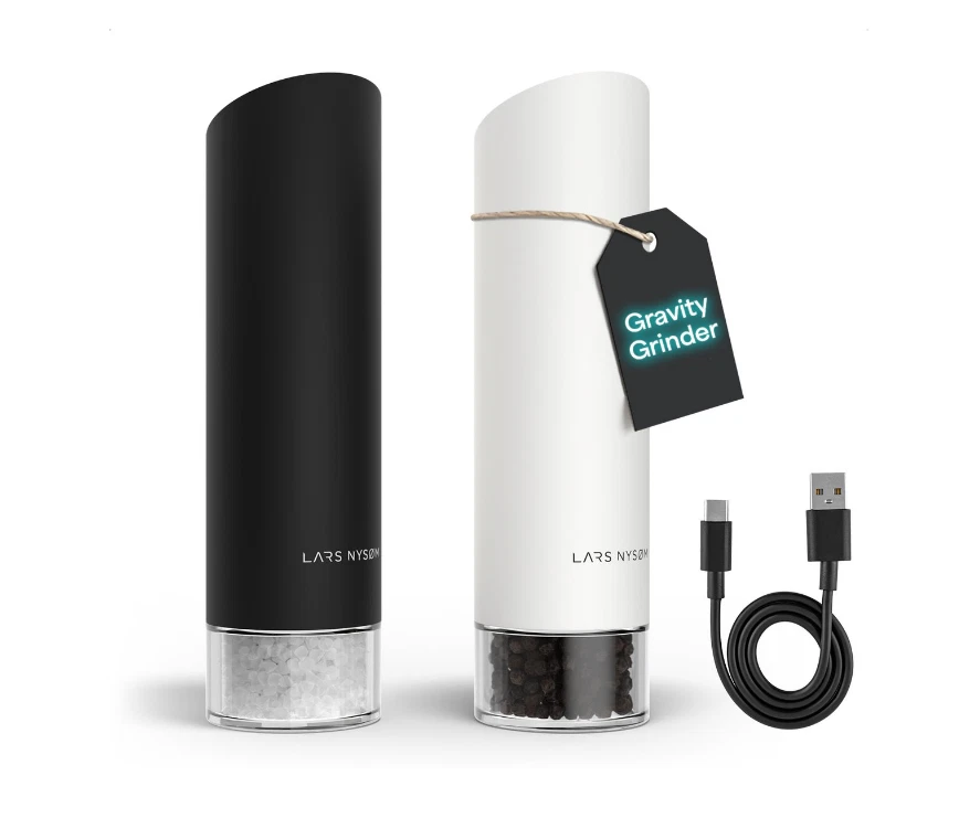 Brand New LARS NYSØM Electric Gravity Rechargeable Salt & Pepper Mill Black/Whit
Opens in a new wind