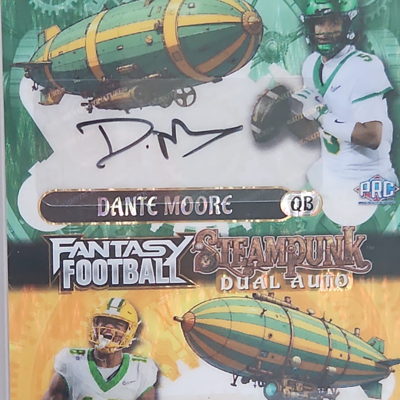 1/1 Dual Auto Kenyon Sadiq and Dante Moore 2026 Wild Card Steampunk Football view 3