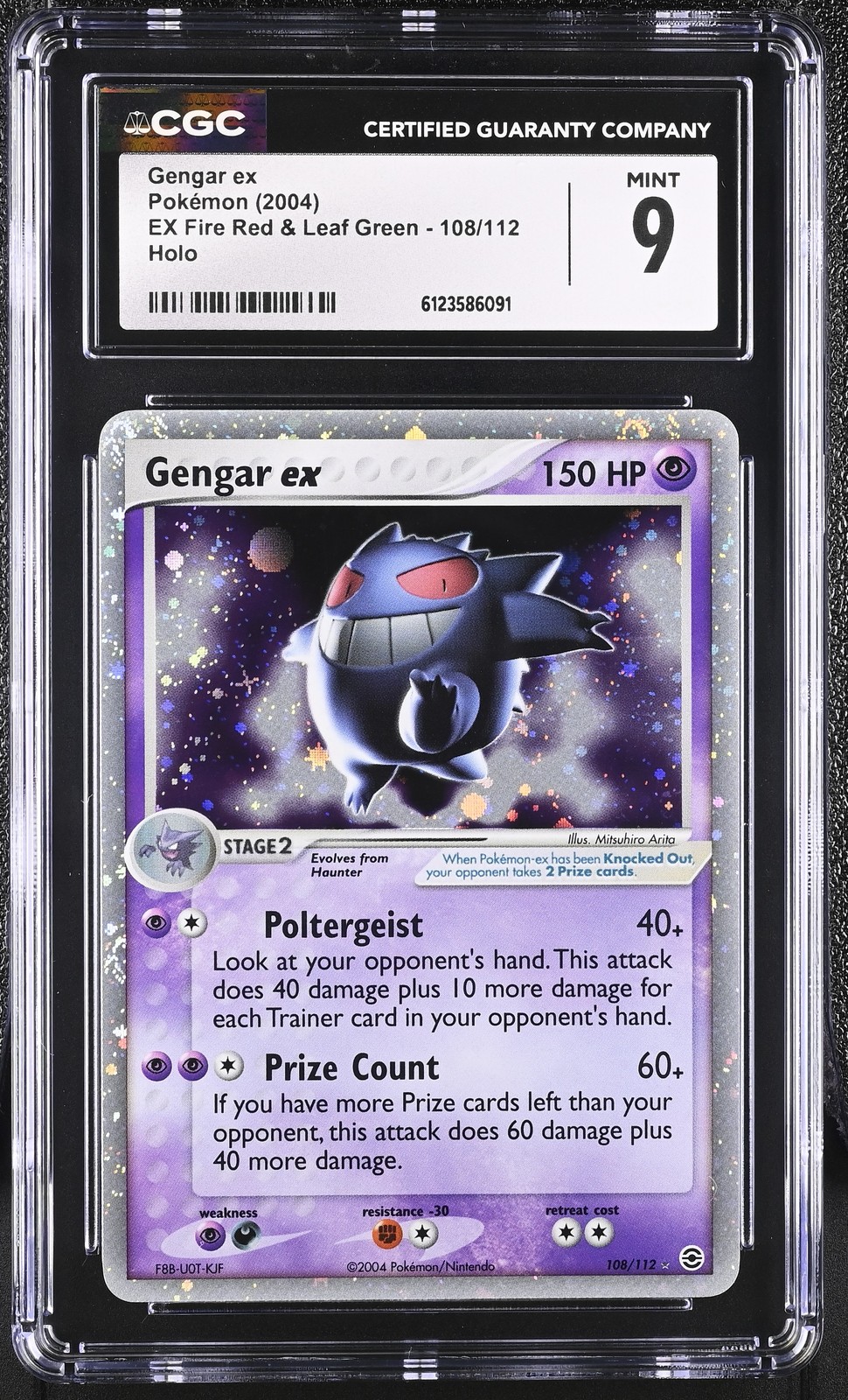 CGC 9 MINT Gengar ex 2004 EX Fire Red & Leaf Green 108/112 Holo Pokemon Card