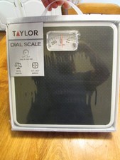 Taylor 9.8  x 9.8  300 lb Analog Dial Bathroom Scale with Dial Display Black
