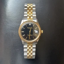 Lucien Piccard Dufonte Men’s Silver Gold Tone Date Dial Watch New Batt