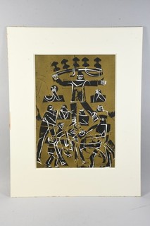 P41W19 Hap Grieshaber (1909 1981) Lithograph Peasant Crown Signed