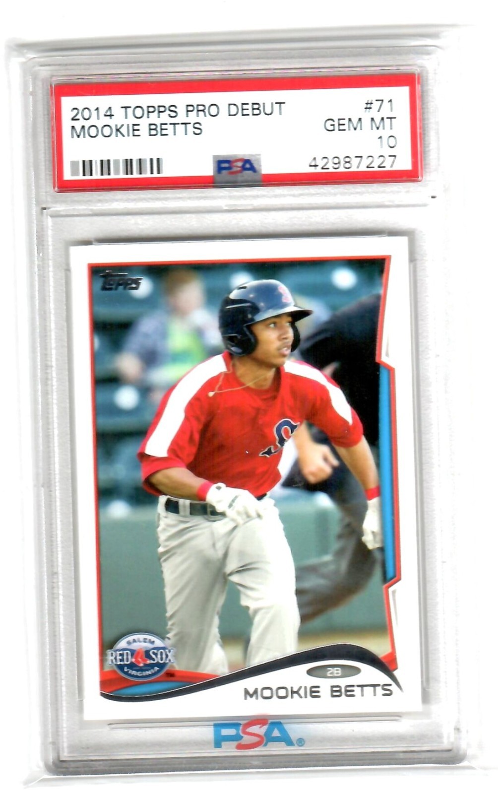 Mookie Betts 2014 Topps pro debut #71 Rookie PSA 10 GEM MINT!! Dodgers