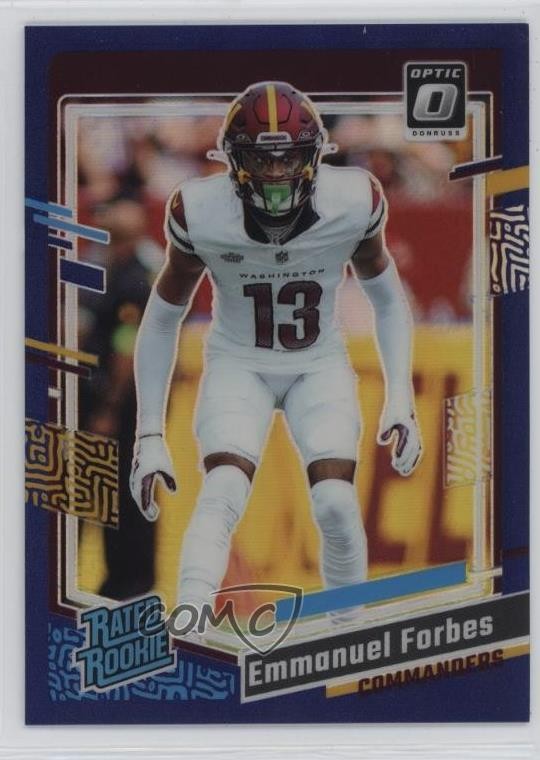 2023 Donruss Optic Rated Purple Prizm 18/50 Emmanuel Forbes #299 Rookie RC 18tg