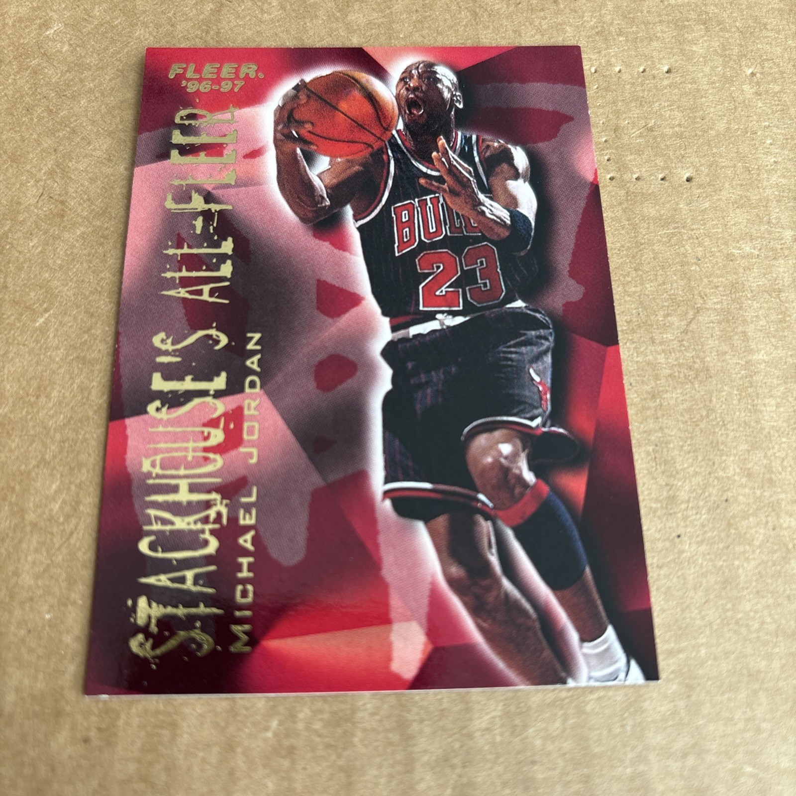 MICHAEL JORDAN INSERT 1996 Fleer STACKHOUSE ALL FLEER #4 Chicago Bulls (f7)