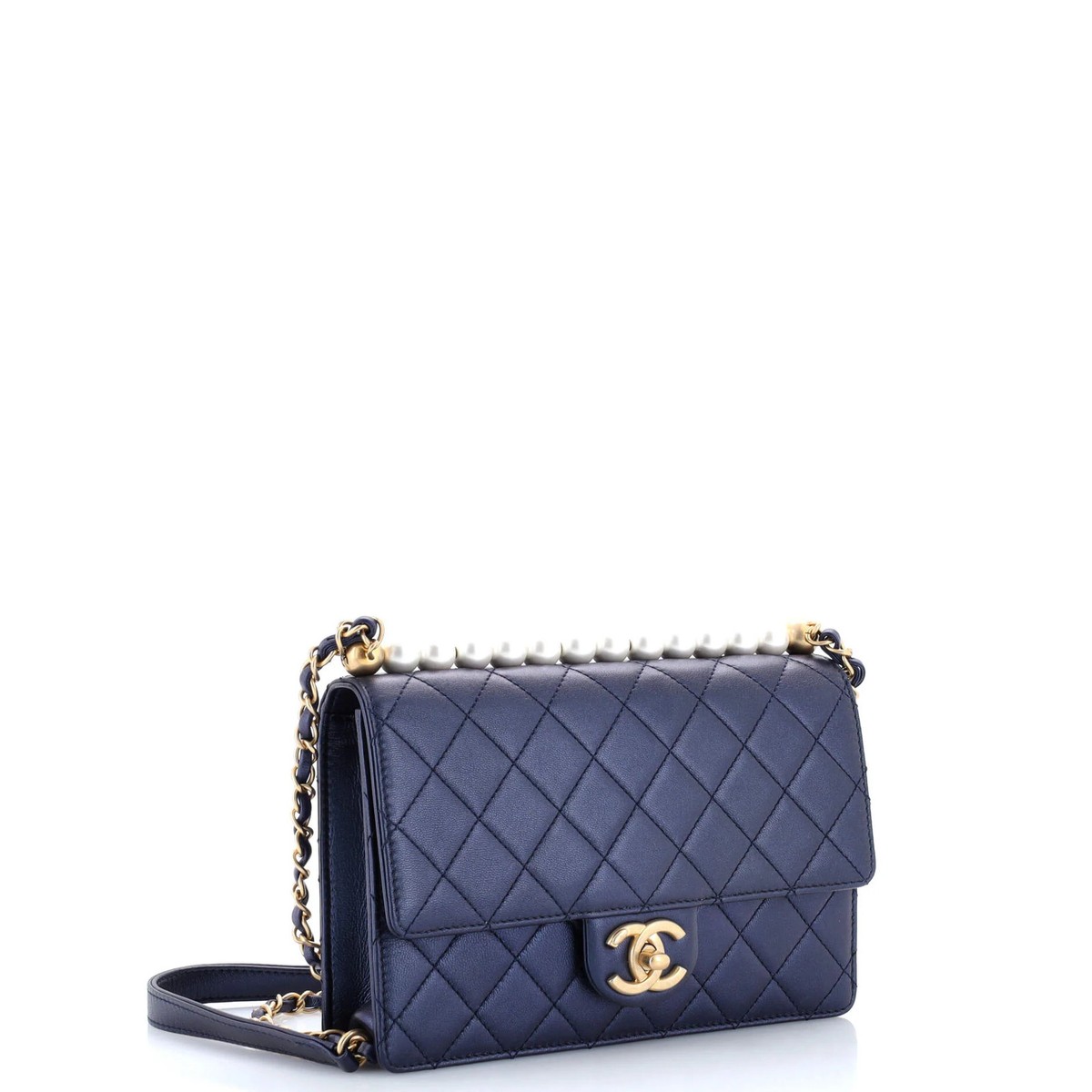 Chanel Chic Pearls Flap Bag Quilted Lambskin Small | eBay