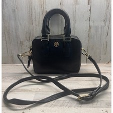 Rare Tory Burch Lendon Shrunken Boxy Satchel Mini Crossbody Purse in Black EUC