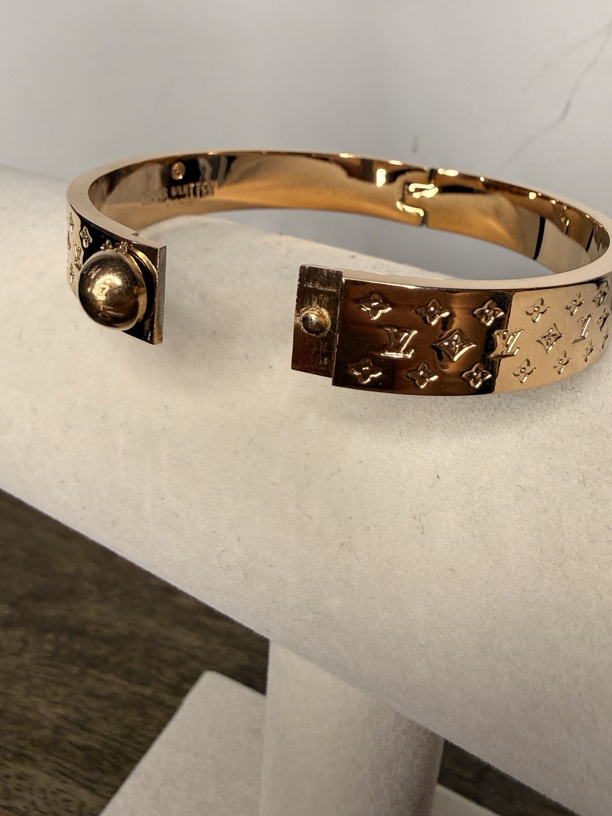 Gold Monogram Bangle Bracelet - image 3