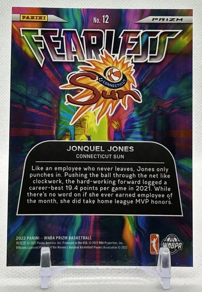 Jonquel Jones 2022 Panini Prizm WNBA #11 Green Far Out & #12 Green Fearless Lot - Image 4 of 4