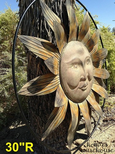 Rustic Sun Face Wall Decor Metal Garden Floral Art Outdoor Primitive 30 R Plaque Ebay Rustic Sun Face Wall Decor Metal Garden Floral Art Outdoor Primitive 30 R Plaque Ebay