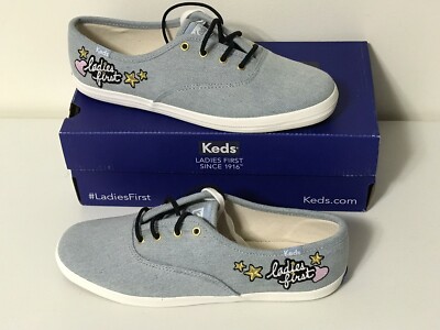Womens Keds Champion Ladies First Applique Fashion Sneakers Blue Size  -NEW