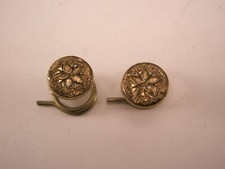 SINGLES 2 5/16" Star Floral Gold Tone Vintage Formal Groom Tux Studs h14