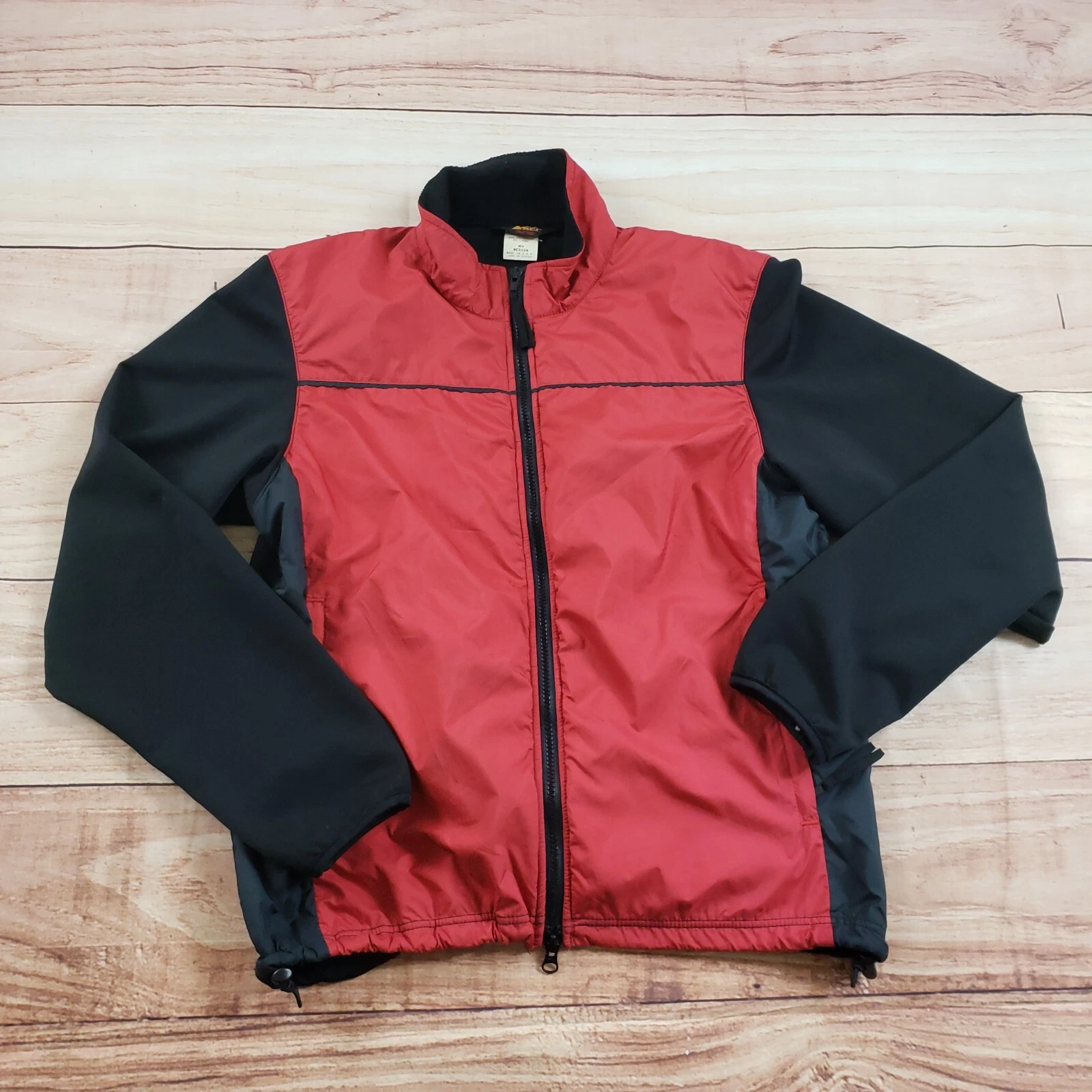 VINTAGE REI Jacket Mens Medium Red Black Outdoor Windbreaker Hiking Adult M