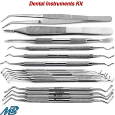 MEDSPO Molt 9 Restorative Spoon Excavator Instruments Adson Tweezers Medical kit