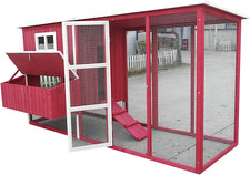 New 87" Backyard Wood Chicken Coop Hen House 4-6 Chickens Nesting Box & Run