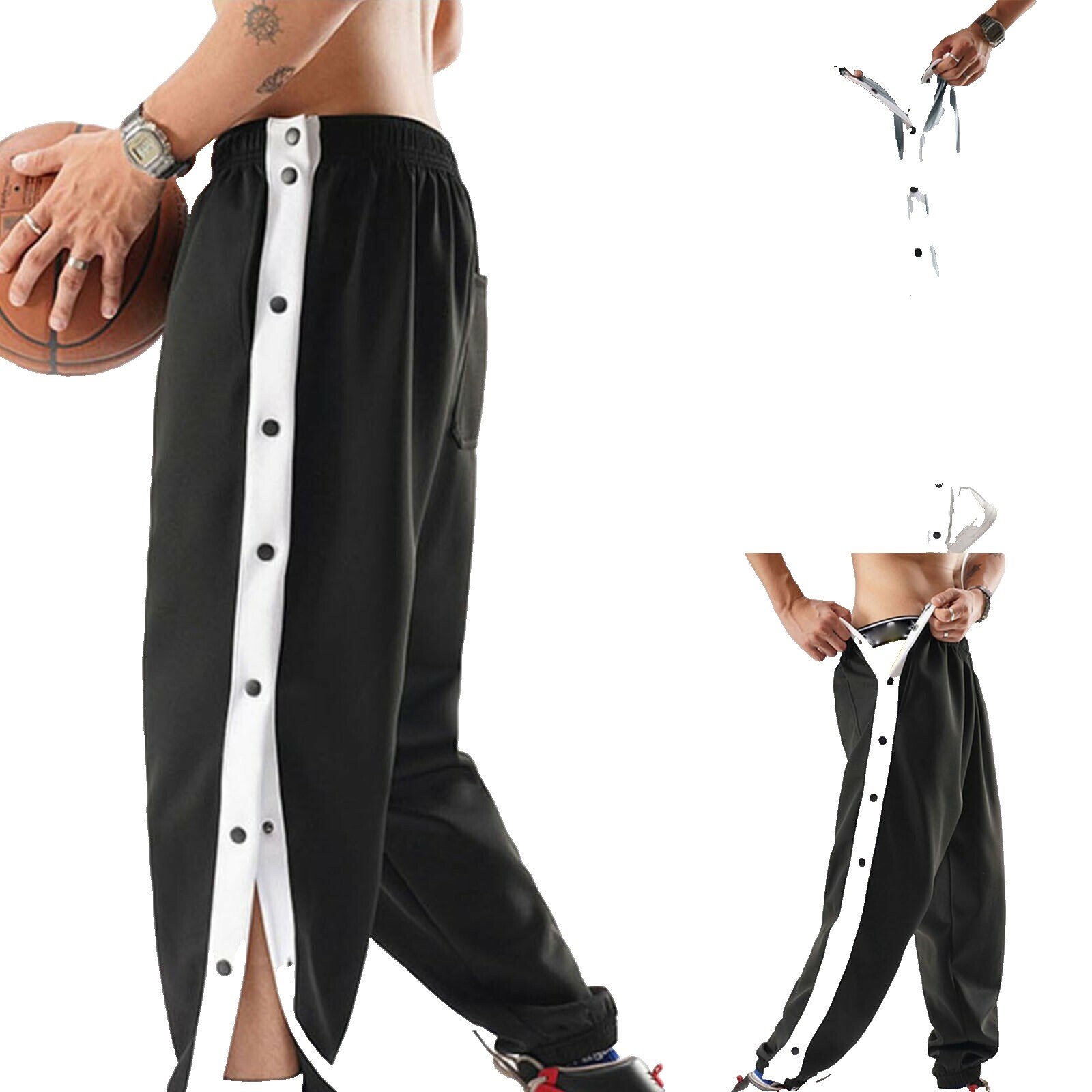 Tearaway Pants Zip Leg Track Pants Mens Tear Away Basketball Pants