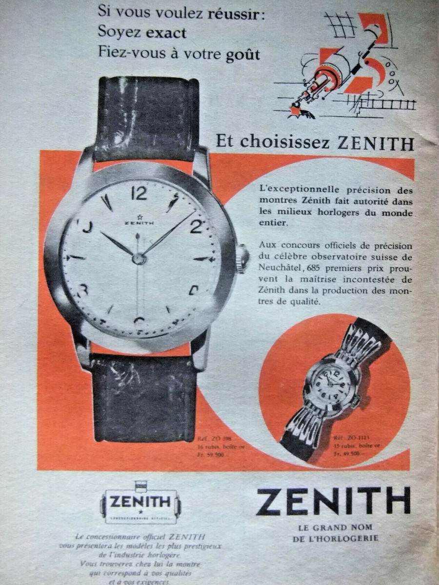 Publicité PLV Zenith - Matériel De Présentation Pour Montre - Occasion