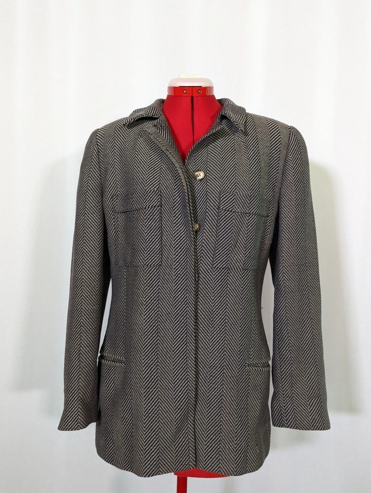 Giorgio Armani начале 90-х винтажный взлетно-посадочной полосы Herringbone геометрический куртка Италии - Изображение 2 из 4