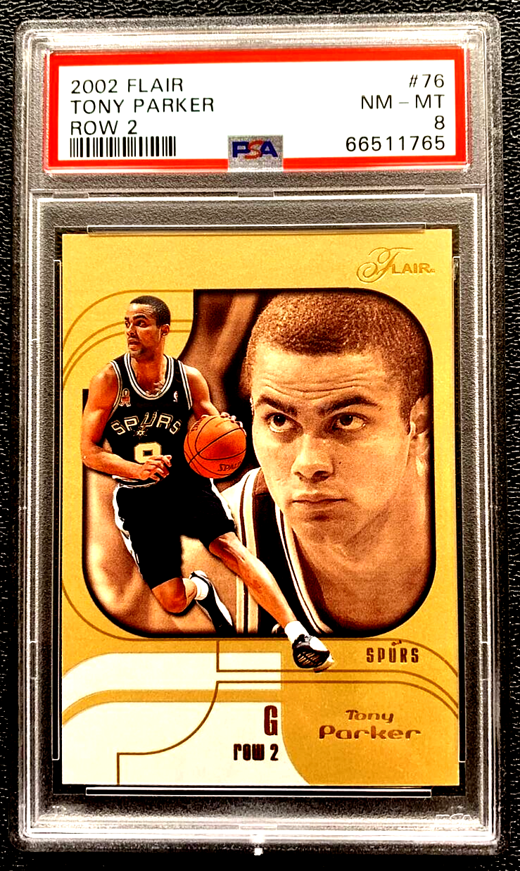 SP 09 25 HIS JERSEY # PSA 8 NM MT 2002 TONY PARKER FLAIR FILA 2 #76 G2947