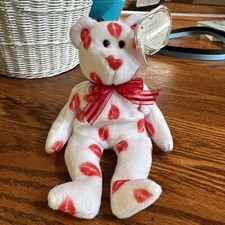 Ty Beanie Buddy Smooch the Kisses Bear Large 15" 2001 Retired Plush