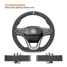 Custom Alcantara Car Steering Wheel Cover for Seat Leon Ateca Tarraco Non-slip