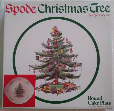 13'' Spode Christmas Tree Round Cake Plate England MIB