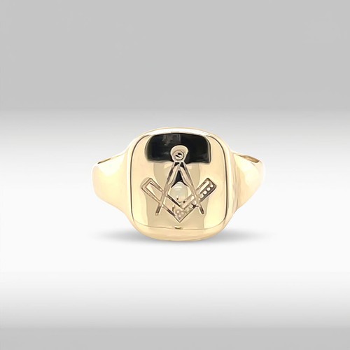 9ct Gold Square and Compass Masonic Signet Ring Hallmarked Solid Gold - Picture 2 of 5