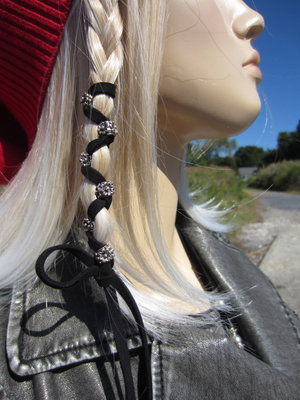 Ponytail Holder Leather Hair Wraps Ties Flower Beads BOHO Bohemian hair  Jewelry