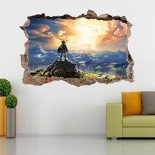 Link Legend Of Zelda 3D Smashed Wall Sticker Decal Home Decor Art Mural FS