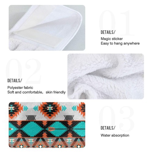 2 Pack Hand Towels Set Absorbent Hanging Towels with Hook & Loop Dishcloths W... - Picture 5 of 7