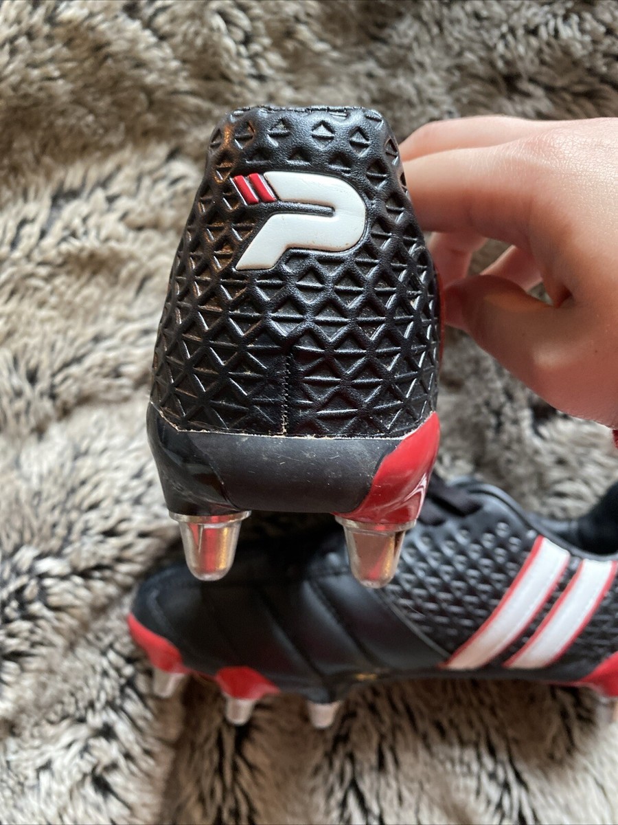 Bottes De Rugby Patrick PWRX RGBY – Homme, Taille UK 6, Noir/rouge/blanc, Crampons Amovibles – Occasion