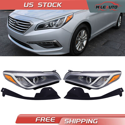 #ad Pair Halogen Headlights Headlamps Assembly For Hyundai Sonata 2015 2016 2017 $134.00